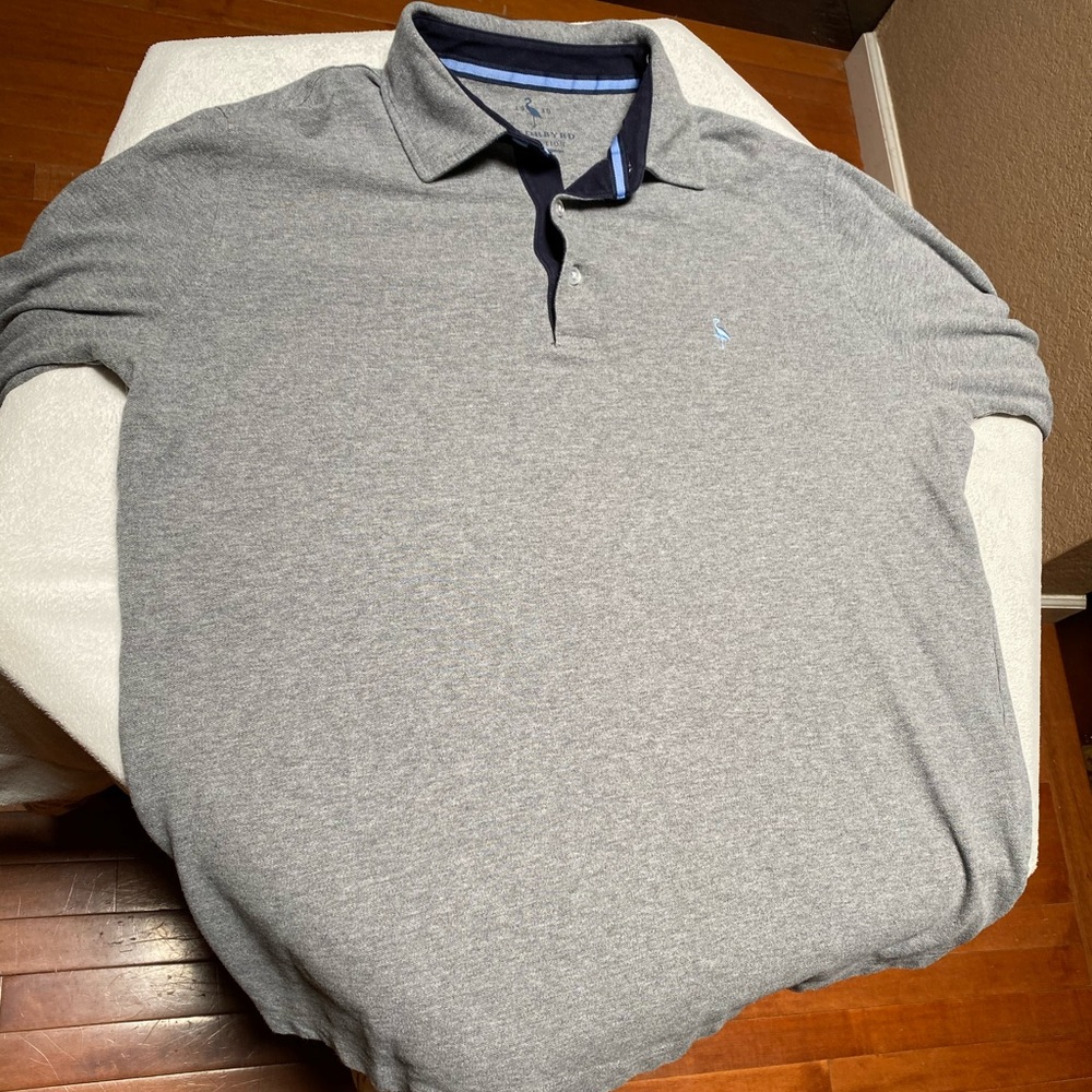 Grey long sleeve polo shirt